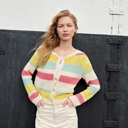 Summer Cashmere csíkos nyári felső és kardigán - fonal mellé ingyenes minta