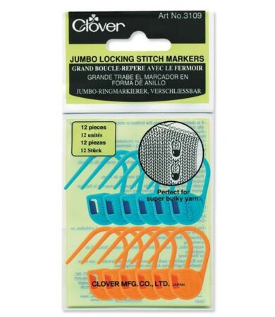 Clover Jumbo Locking Stitch Markers (3109) - zárható szemjelölők vastag fonalhoz
