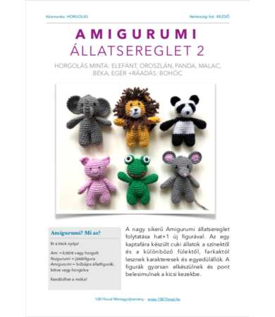 Amigurumi állatsereglet 2 horgolás minta
