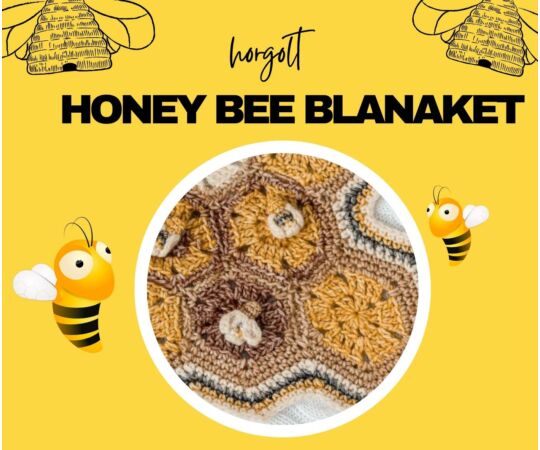 Honey Bee Blanket horgolt takaró csomag angol nyelvű mintával