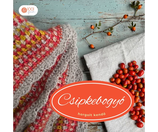 CSIPKEBOGYÓ kendő fonalcsomag mintával