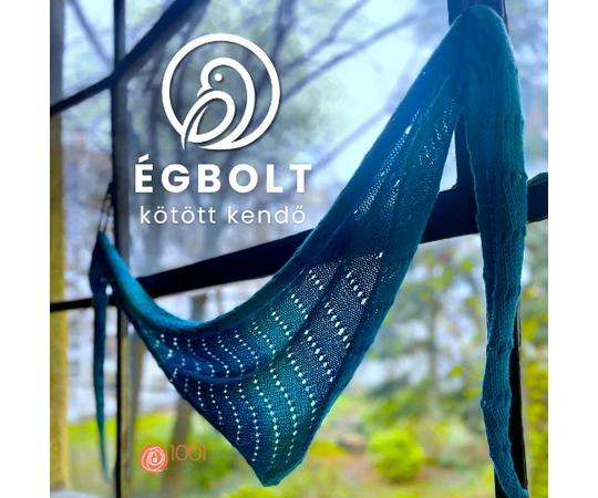 ÉGBOLT kötött kendő biopamutból - fonalcsomag mintával