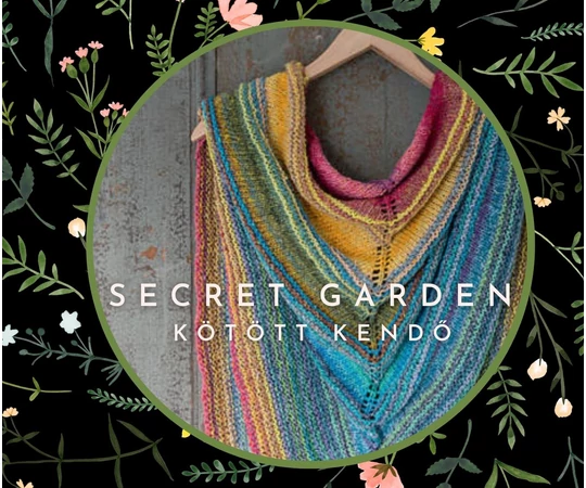 secret garden kötött kendő fonalcsomag mintával