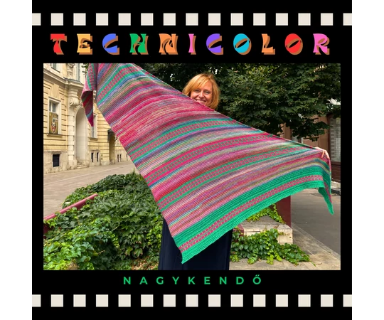 Technicolor nagykendő fonalcsomag mintával
