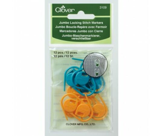 Clover Jumbo Locking Stitch Markers (3109) - zárható szemjelölők vastag fonalhoz