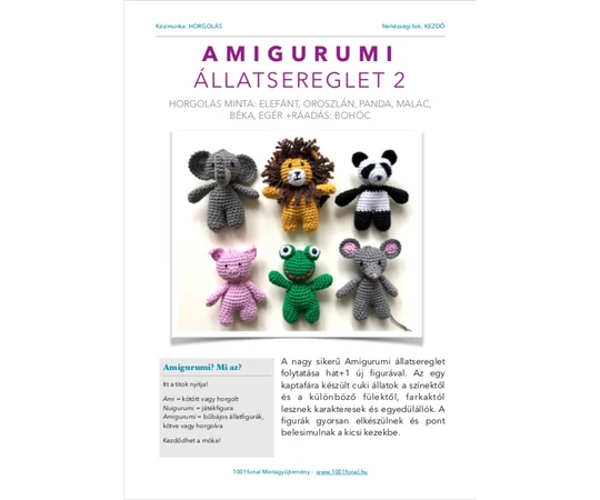 Amigurumi állatsereglet 2 horgolás minta