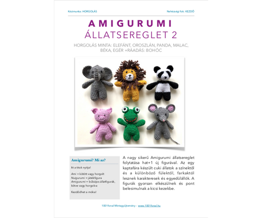 Amigurumi állatsereglet 2 horgolás minta